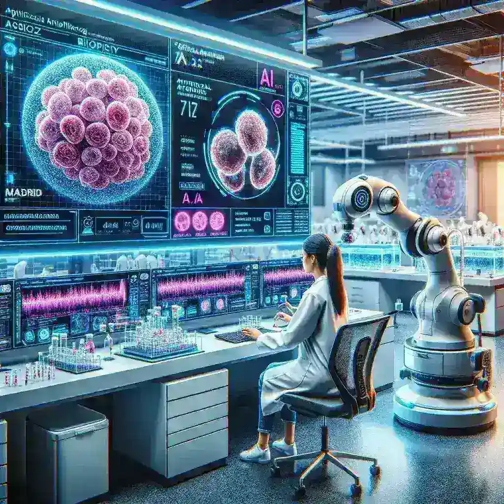 "Hospital de Madrid utilizando inteligencia artificial para análisis rápido de biopsias, mejorando la precisión diagnóstica en segundos."